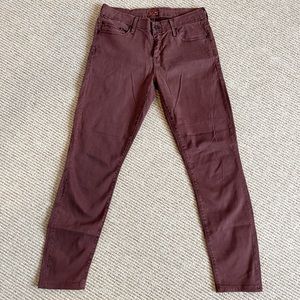 Burgundy low rise MOTHER denim, size 29